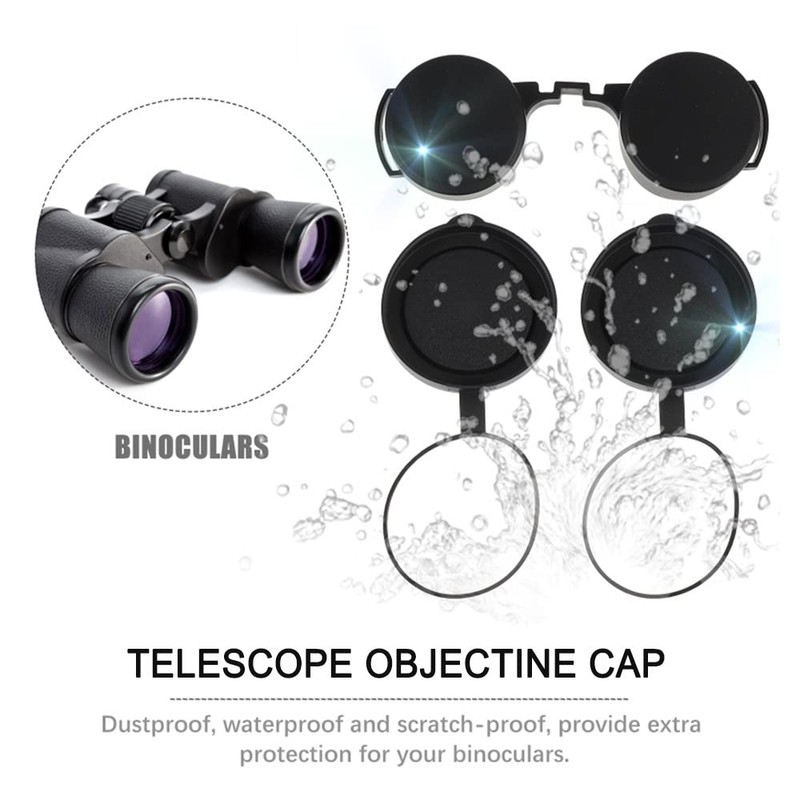 Binoculars Cover, 3 Pieces 42 mm Lens Cover, Rubber Dust