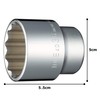 TONE Socket (12-point) 4D-36 Drive Size 1/2 inch (12.7mm) Width
