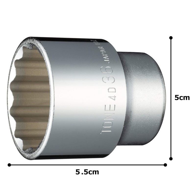 TONE Socket (12-point) 4D-36 Drive Size 1/2 inch (12.7mm) Width