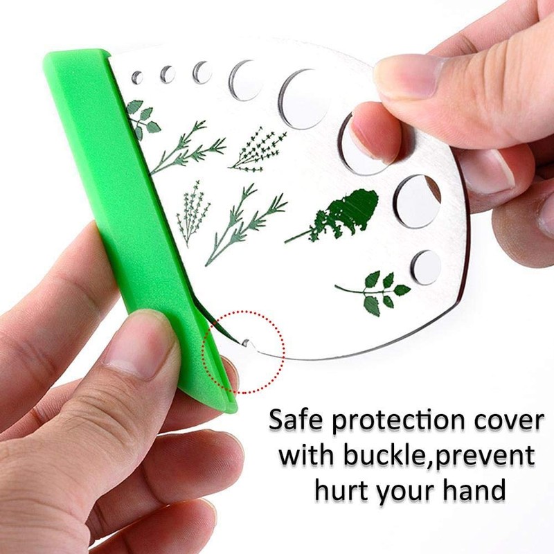 Herb Stripper, Jiaedge Green 9 holes Stainless Steel Kitchen Herbs