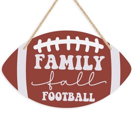 Football Decorations for Home Football Season Decor Fall Footballs Door Hanger Fall Footballs Decor Hanging Sign for Front Door Wall 11.8 x 7.3 inches （Wood 2602）