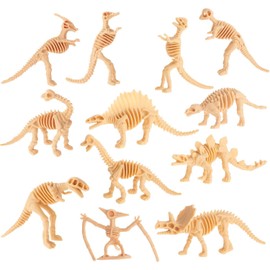 Creativity Point 24 Pieces Dinosaur Fossils for Kids Assorted Dino Bones Skeleton Toy Figures PVC Made for Science Play Rewards Dino Sand Dig Party Favor
