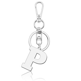 Letter P Keychain Initial Gift for Women Men A-Z Keychain Retirement for Teacher Coworker Thank You for Sisters Friendship Her Him 26 Letters Initial Christmas
