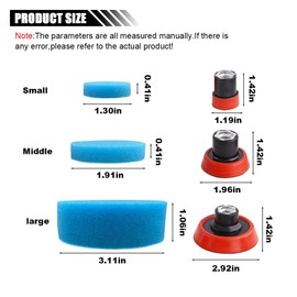 44PCS Car Foam Drill Polishing Pad Kit, Car Detailing Buffing Pads with 5/8-11 Thread Backing Pad & Adapters, Fits Car Polishing, Waxing, Sealing Glaze