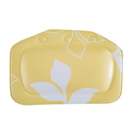 Baluue Badewannenkissen Für Badewanne rutschfest Atmungsaktiv Weich Bequeme Kopf- Und Nackenstütze Maschinenwaschbar Saugnäpfe Gelb