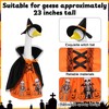 3Pcs Halloween Porch Goose Outfit Pumpkin Dress Witch Cape Hat