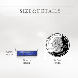 CRMAD Bar Lapis Lazuli Urn Necklace Sterling Sliver Cremation Jewelry Urn Necklaces for Ashes for Women (Lapis Lazuli)
