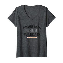 Womens Maxwell Public Wildcats Maxwell, Nebraska 2025 V-Neck T-Shirt