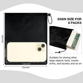 HIIXHC 8-Pack Drawstring Bags with Toggle, Durable Nylon Backpack, Cinch Sack and Ditty Pouch for Gym, Sports, Travel, and Daily Use