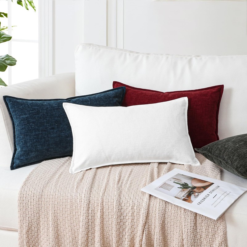 Sungeek Set of 2 Soft Chenille Cushion Covers 30x50cm Lumbar