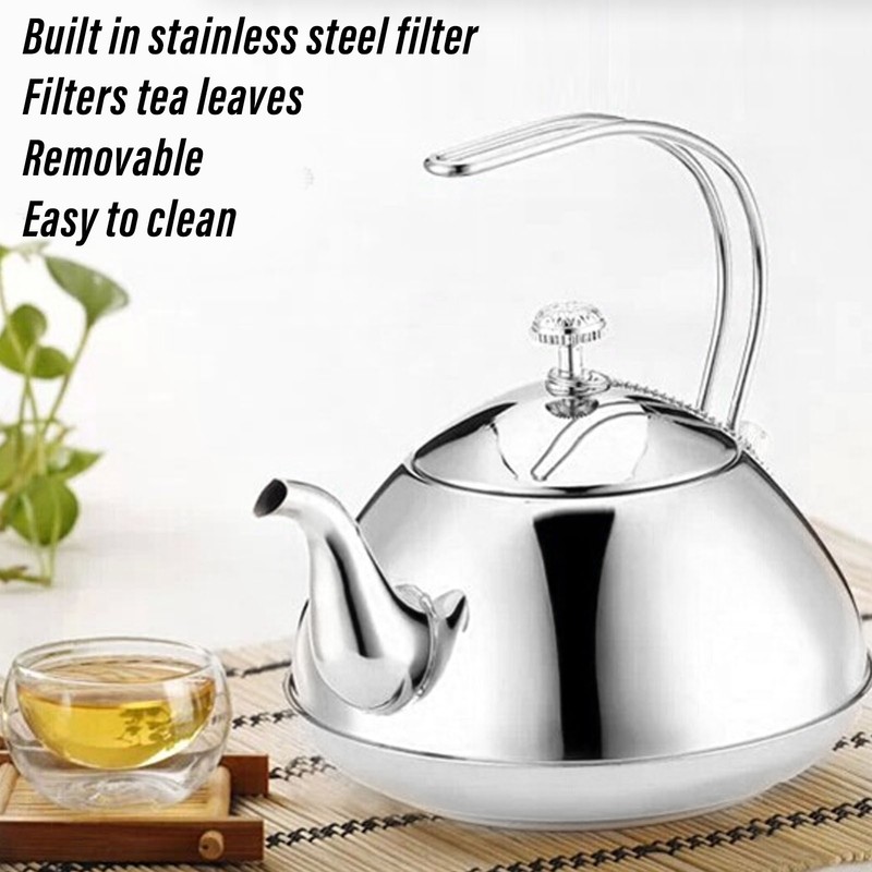 1.5L Stainless Steel Tea Pots Professional Removable Stovetop Tea Kettle