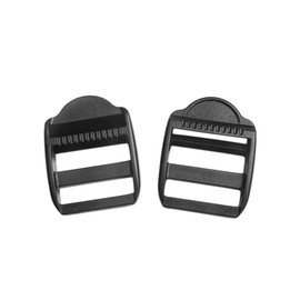 CooBigo 50Pack 1" Plastic Black Ladder Lock Slider Adjustable Buckle For Backpack Straps Webbing Parts (Webbing size:1"(25mm) Black)