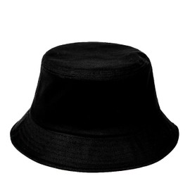 Fish-shop Fishing Hat Unisex Bucket Hat Comfortable Material Fishing Hat Black and White Are All Available Caps for Casual Wear Sun Hat Adumbral Hat - Black Plain, size: m