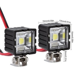 INJORA RC Headlight RC LED Lighting RC Accessories for 1:10 RC Crawler Axial TRX4 TRX6 SCX10 90046 Wraith RR10 MST Redcat (Square)