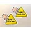 2 x Self Adhesive Boy Baby on Board Sign Colorful