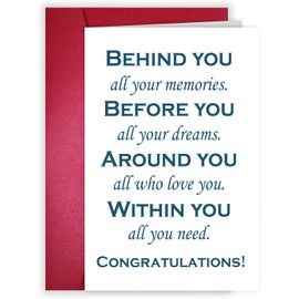 LoLoud Graduation Card, Inspirational Congratulation Card for High School College Graduation, Congrats Grad Dark Blue