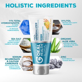 Nano hydroxyapatite Toothpaste Fluoride Free; Dentist Formulated Pro Remineralizing Toothpaste Plus Anti Cavity Xylitol, Tooth Remineralization for Sensitive Teeth & Enamel Support in Citrus Blast