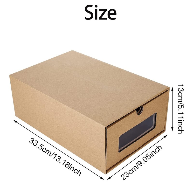 10PCS Cardboard Shoe Box Stackable Storage Box Visual Multi-Purpose Storage