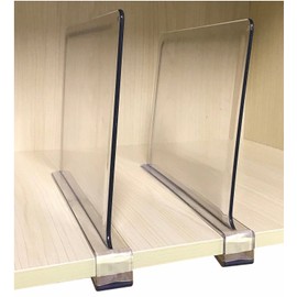 2PCS Multifunction Acrylic Shelf Dividers,Closets Shelf and Closet Separator for Wood Closet,Only Need to Slide to Adjust The Appropriate Distance