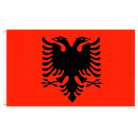 3x5 Ft Albania Flag Large Flag Of Albania 90 X 150cm With 2 Brass Grommets Albanian National Flag For Party Festival Procession Celebration Sport Activities Garden Home Indoor Outdoor Decoration