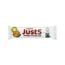Just 5 Organic Fairtrade Mango & Brazil 40g (Pack of 18)