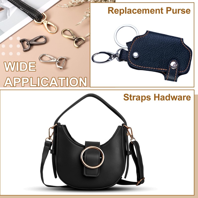 sourcing map 2Pcs Detachable Snap Hook Swivel Clasp 1 1/2"