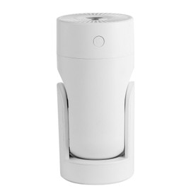 Mini Shake Head Humidifier with Colorful Lights Smart 2 Levels Fine Mist Quiet Moisturizing Humidifier for Car Desktop White