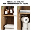 RUSTOWN Boho Rattan Wall Cabinet, Midcentury Bathroom Cabinet with Sliding