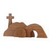 Easter Scene Cross Decoration Wooden Jesus Empty Tomb Statue Easter