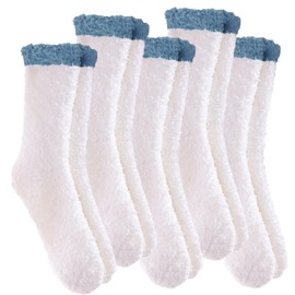 Hocerlu 5 Pairs Fluffy Socks for Women and Girls - Winter Thermal Bed Socks, Super Soft Cozy Warm Fuzzy Socks Gift for Women, Mum, Mather's day