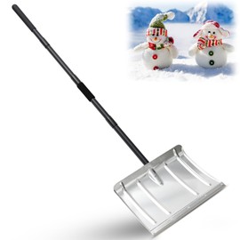 Snow Shovels for Driveway, 54/68 Inch Long Heavy Duty Aluminum Snow Removal Shovel Pusher for Snow Removal Portable Shovel Detachable for Car Trunk Emergency Camping Home Garage Garden