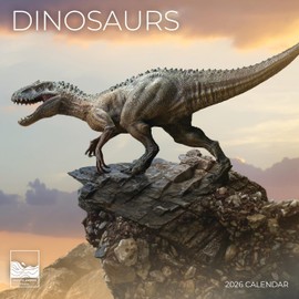 Dinosaurs 2026 Wall Calendar | 12" x 24" Open | T-Rex Photography Thick & Sturdy Paper for Organizing & Planning | Office Kitchen Decor or Gift | Pacific Waters Press