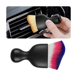 Blilo Car Interior Detailing Brush with Dust Cover, Auto Soft Hair Cleaning Brushes, Scratch Free Curved Dirt Collectors, for Vehicle Dashboard Air Conditioner Vents Leather(Red/Blue)