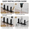BOLWHAO 4 Pack Sliding Closet Door Floor Guide, Black ABS