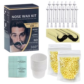Nose Wax Set for Men and Women, Nose Hair Removal Set, Complete Set, Nose Hair Removal, for Nose Hair, Ear Hair & Eyebrows, Gentle Hair Removal