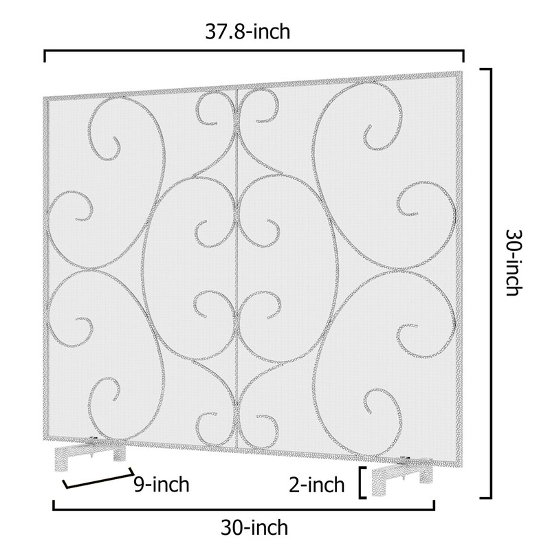 Kingson Single Panel Decorative Fireplace Screen Stand Alone Cover Handcrafted