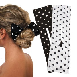 Pack of 2 Magic Hair Buns, Bun Maker, Bun Pillow, Hair Bun Maker, Flexible Doughnut Bun Maker, Hair Accessories, Practical Design and Durable (Dotting)