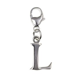 Initial Letter L Alphabet Sterling Silver Clip-On Charm - for Thomas Sabo Style Charm Bracelets - Letter Jewellery