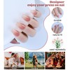 AEZUNI Press On Nails -Fashion Gradient Medium Nude Square False