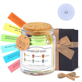 Bible Verse Jar, Hope Jar, Color Coded Bible Verses in a Jar, Christian Gifts for Women, Birthday Gifts for Women, Bible Study Supplies(Light Champagne)