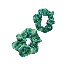 St.Patrick's Day Hair Scrunchies,Green Shamrock Ponytail Holders Green Clover Hair Scrunchy Ties JHSP65 (Set-B)