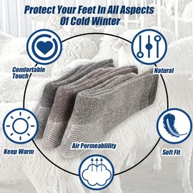 Men's Thermal 80% Merino Wool Hiking Calf Tube Socks, 3 Pack