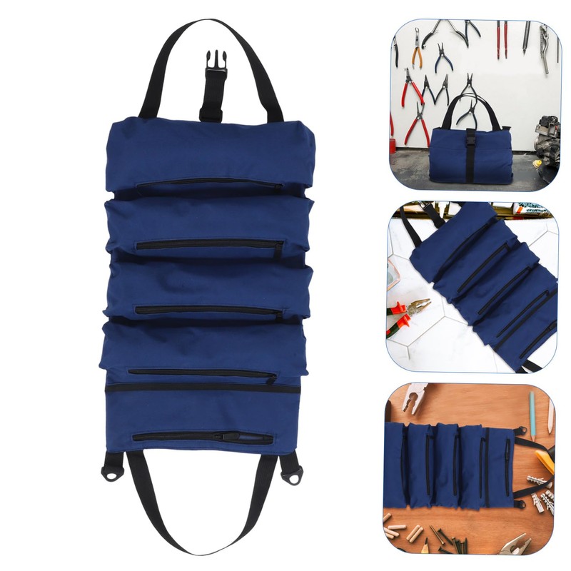 SHINEOFI Canvas Rolling Tool Bag for Car Electricians Portable Tool
