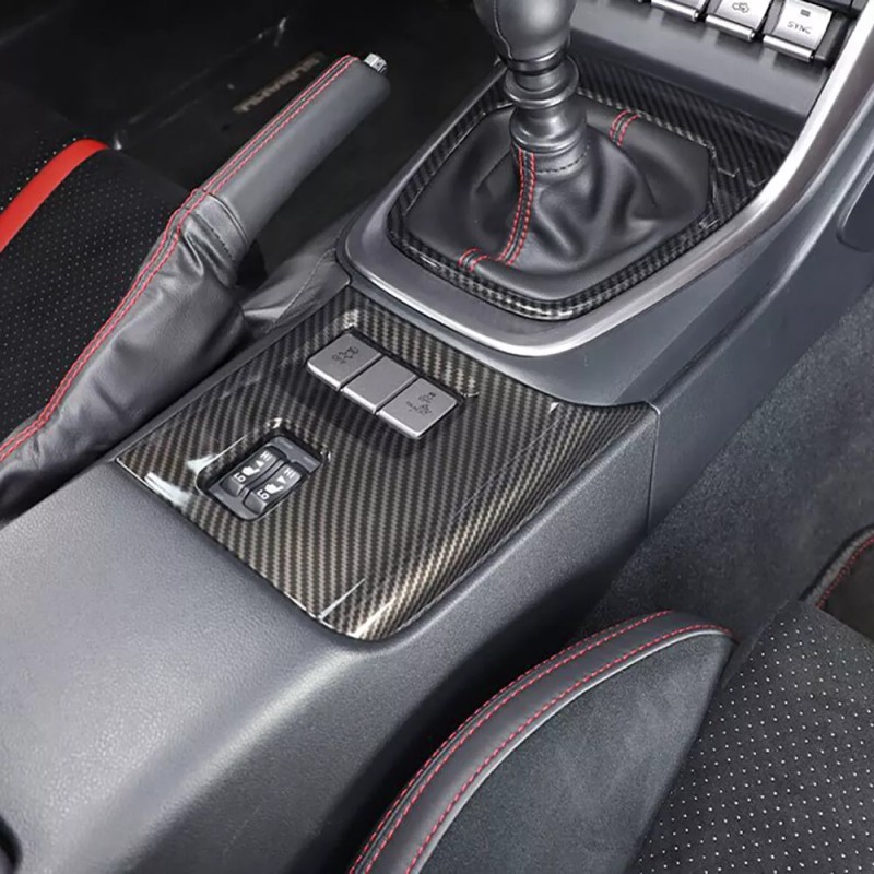 Ynei 5Pcs ABS Carbon Fiber Interior Center Console Trim Set