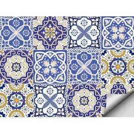AWLZJZQA 12 Pcs(6"x6") Retro Mexican Tile Stickers Peel and Stick Decorative Backsplash Wall Decals Self-Adhesive Water-Proof Removable Vinyl DIY Murals for Kitchen Bathroom Stairs Décor Wallpaper 2