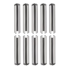 DTGN 1.5mmx8mm(DXL) Slotted Spring Pin - 50Pack - Good for Home Machine Fastener - 304 Stainless Steel Spring Dowel Tension Roll Pin - Silver