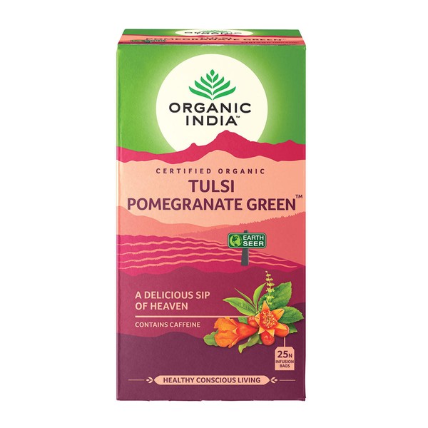 Organic India Tulsi Pomegranate Green Tea - 25 infusion bags