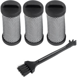 Paquete de 3 filtros HEPA de repuesto para aspiradora de colchón JIGOO T600, filtros de aspiradora verticales de repuesto lavables, 3 unidades HEPA y 1 cepillo para polvo