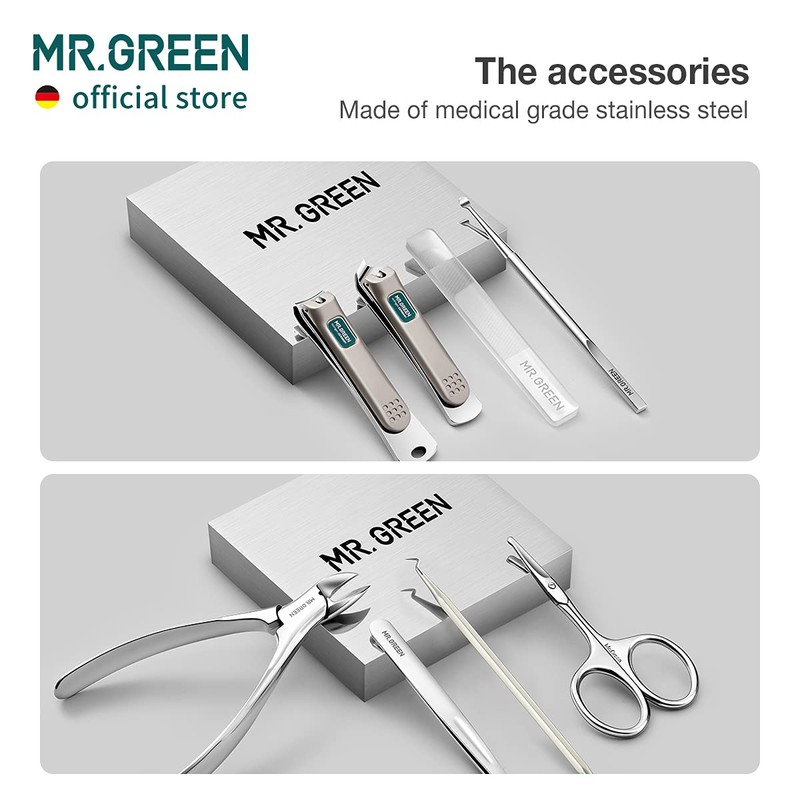 MR.GREEN Juego de manicura para pedicura, de acero inoxidable, herramientas
