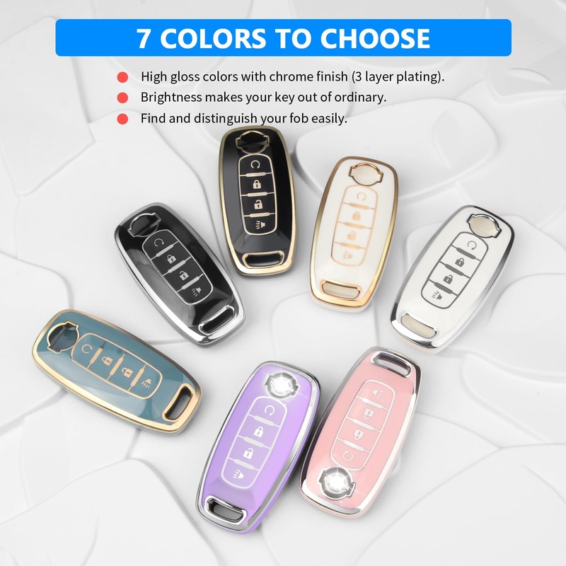 QBUC Key Fob Cover for Nissan, Car Key Fob Protector
